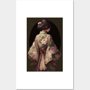 Kimono with Roses Posters and Art